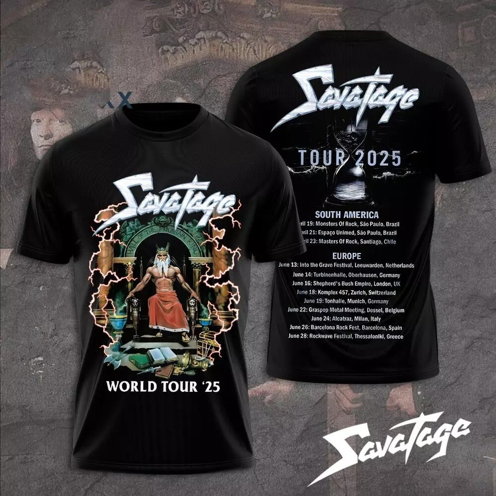 Savatage World Tour 2025 3D T-Shirt Gift For Fans All Sizes
