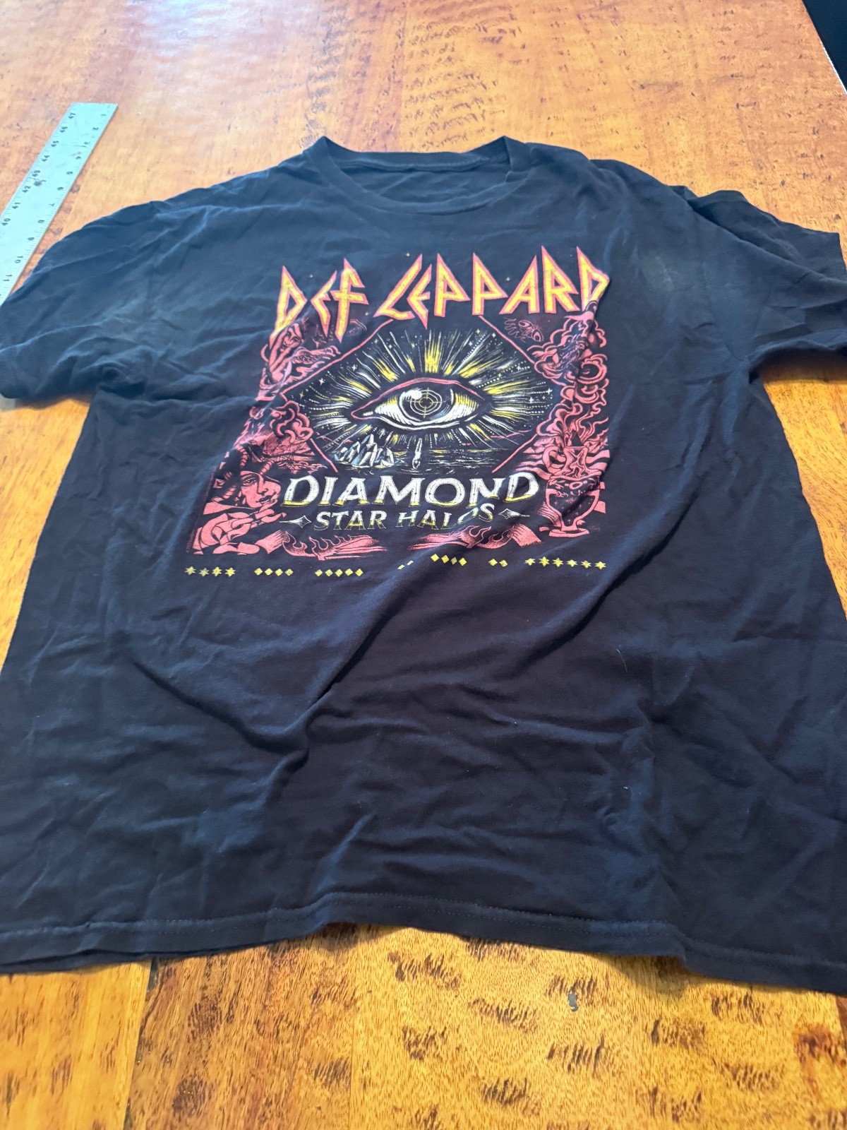 Def Leppard Shirt Mens M Black Diamond Star Halos Tour 2022 Graphic Concert A11 gallery
