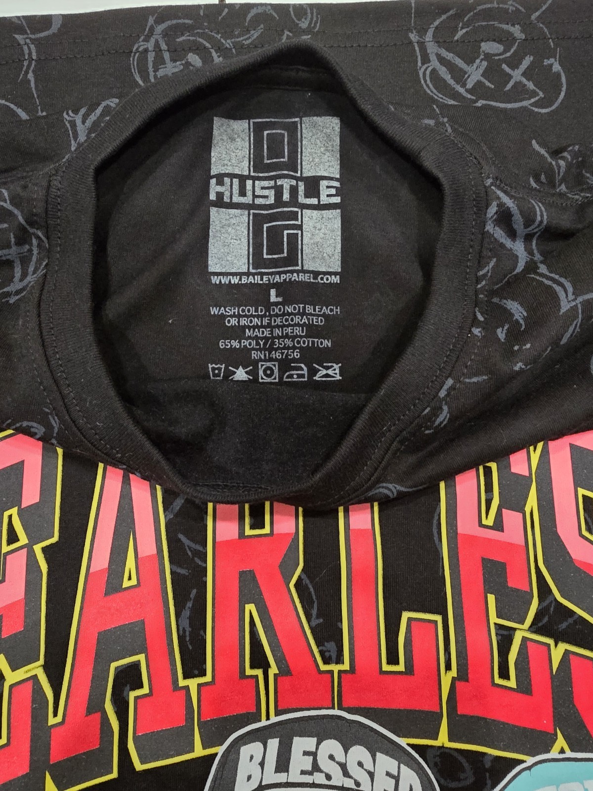 Hustle Mens Full Print Graphic Legend Bear Hustle Shirt L gallery