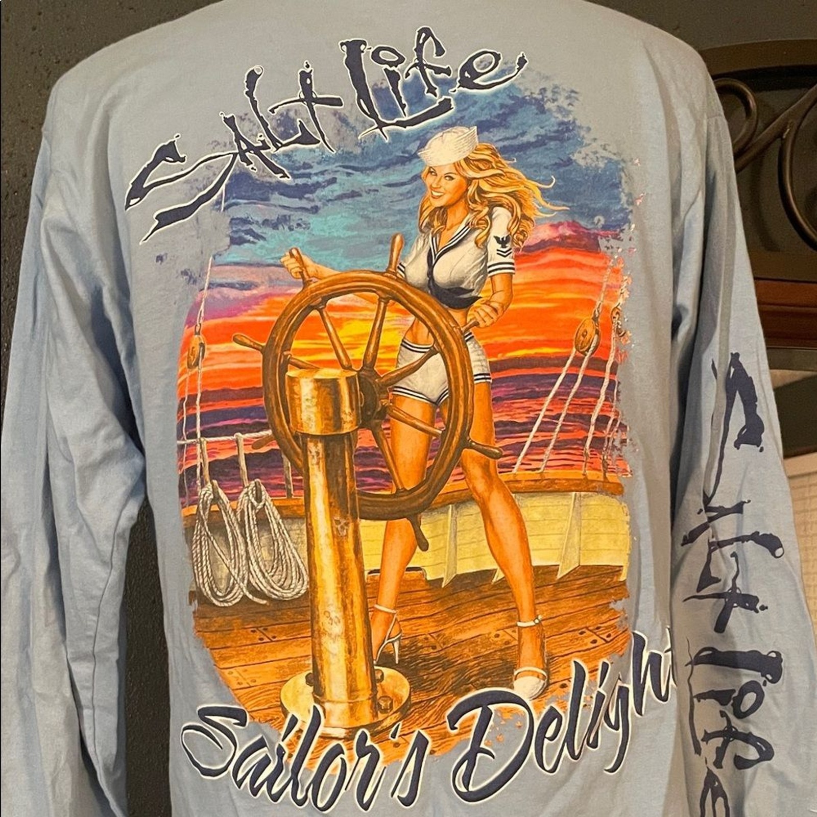 Salt Life Sky Blue Men's Long Sleeve Tee gallery