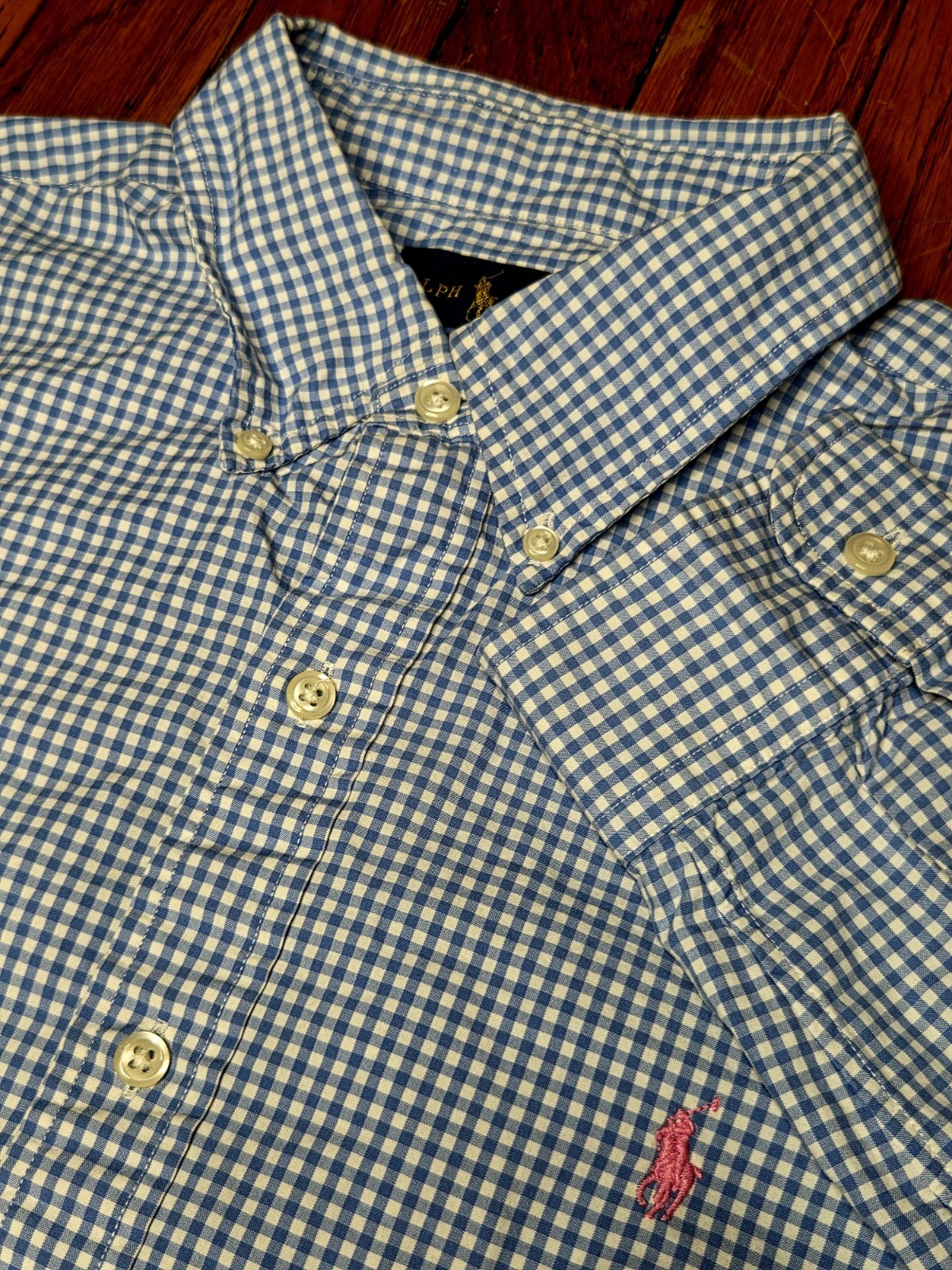 Ralph Lauren Mens L Large Multicolor Check Plaid Slim Fit Button Down Shirt B5