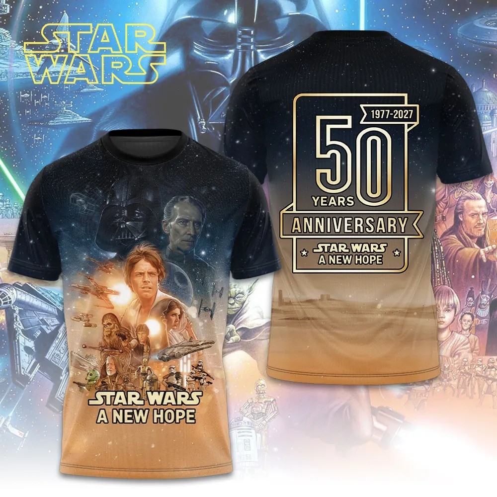 Star Wars A New Hope 50th Anniversary T-shirt All Over Print Size XS-6XL gallery