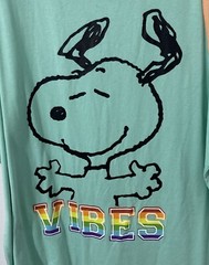 Peanuts Snoopy Men’s Pride Tank Top Shirt “Vibes” Aqua XL (46-48) NWT