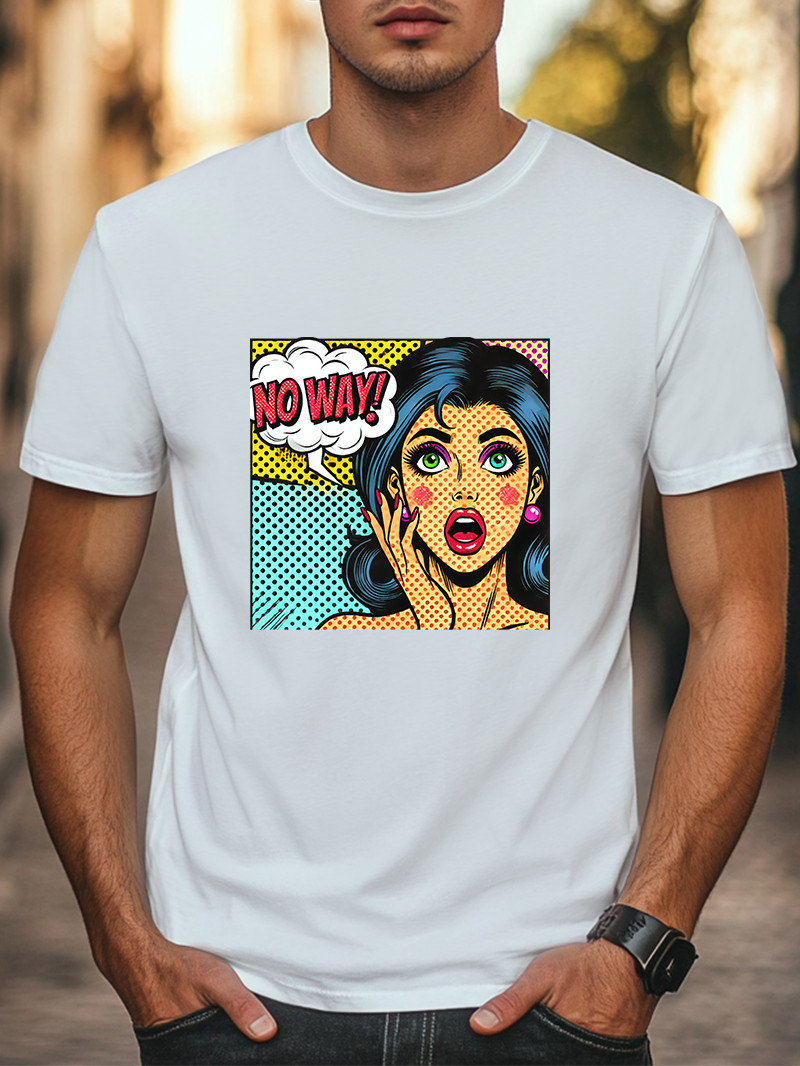 Retro Pop Art T-Shirt "No Way!" Colorful Comic Style Men Women Unisex T-Shirt gallery