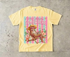 Retro Summer Leopard Graphic Shirt, It’s 5 o’clock Somewhere T-Shirt