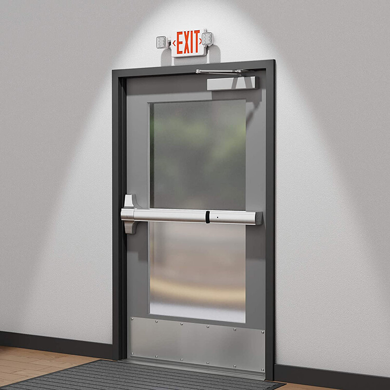 2PACK Exit Sign with Emergency Light Double Side Adjustable Square Head UL 94V-0
