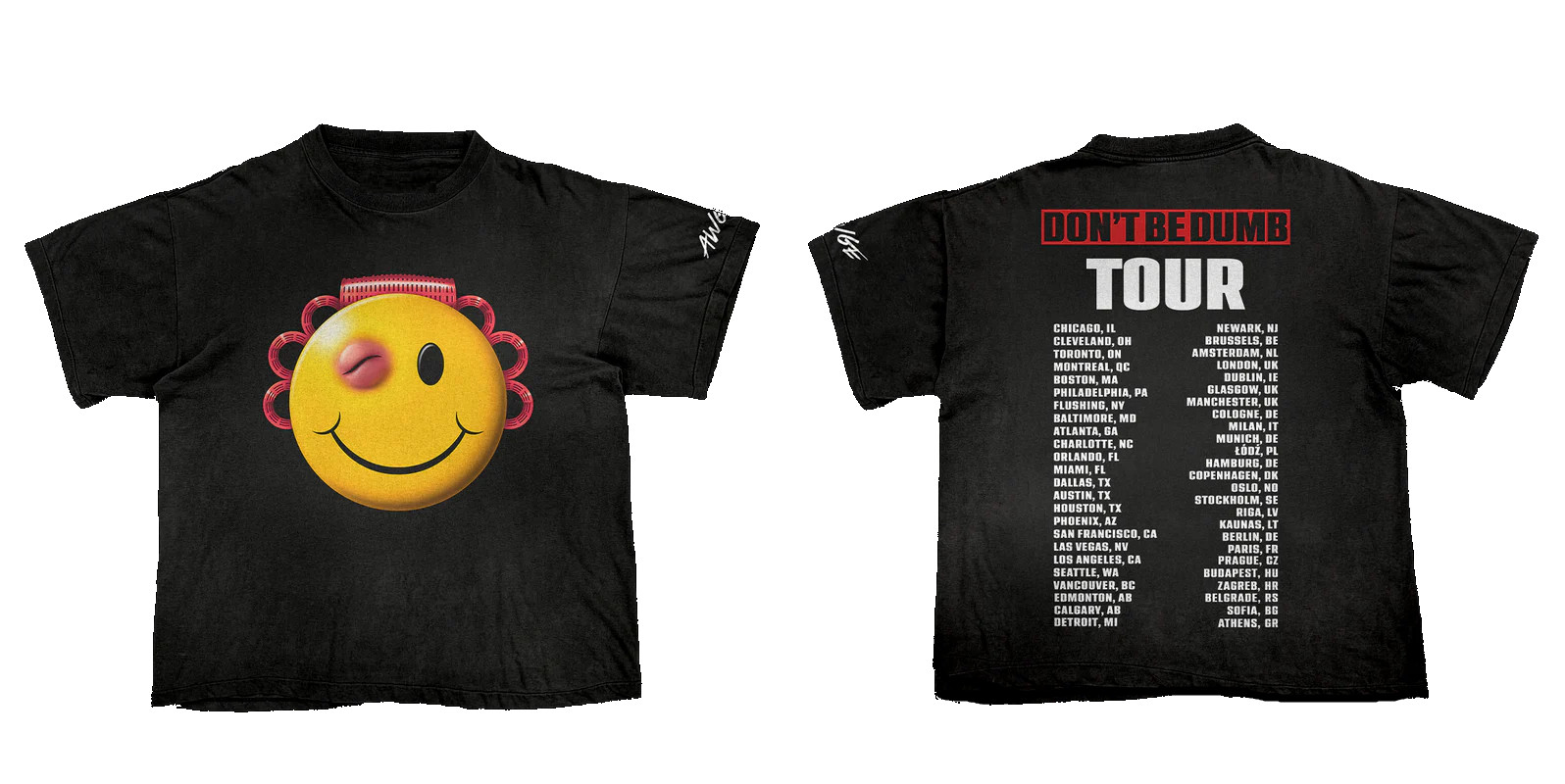 ASAP Rocky Don't Be Dumb Tour 2026 Smiley Dateback Graphic Multicolor T Shirt gallery