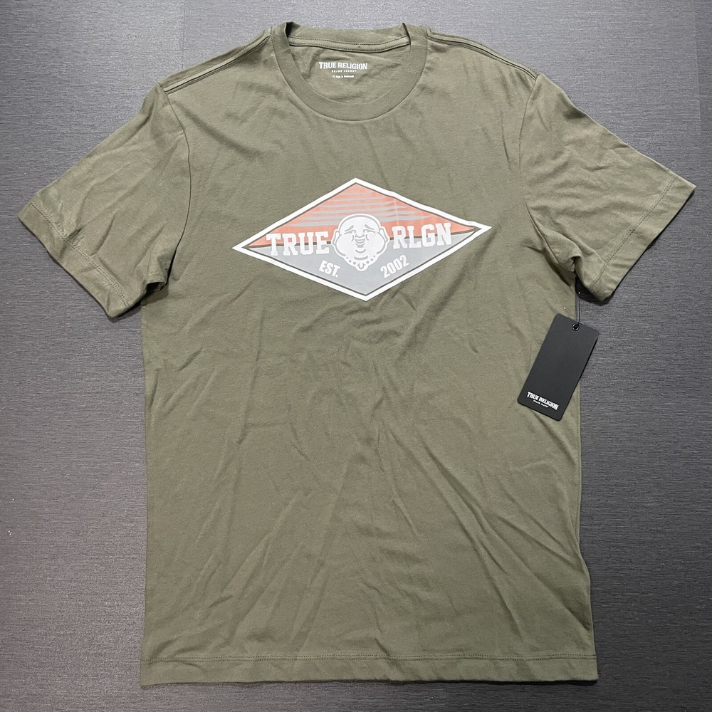 True Religion Men’s Buddha Face Logo Tee Shirt – Size Small