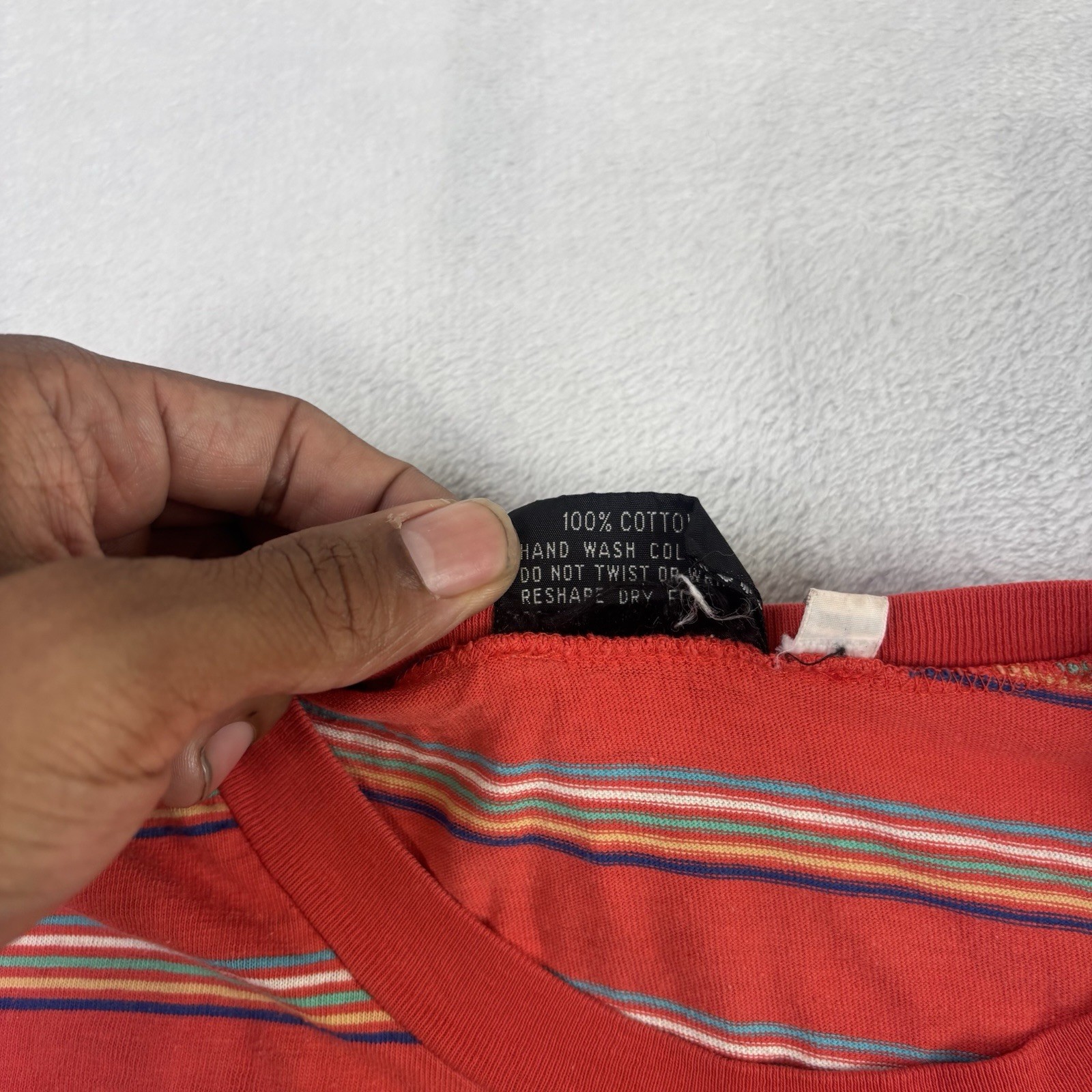 VTG 60s Clothes To You Red Striped Short Sleeve Single Stitch Shirt OSFA gallery