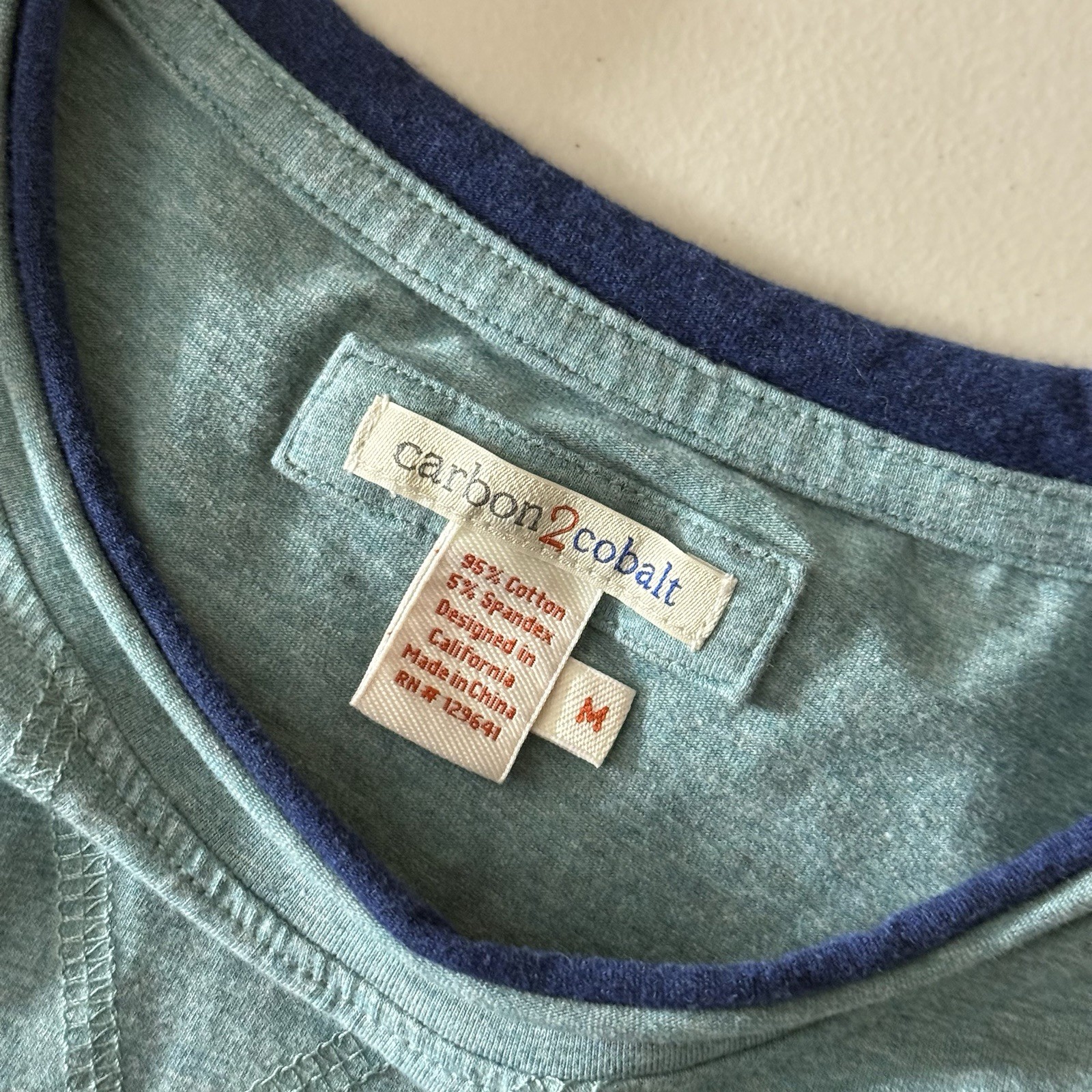 Carbon2Cobalt Men’s Tee Teal Short Sleeve Cotton Stretch Size M gallery