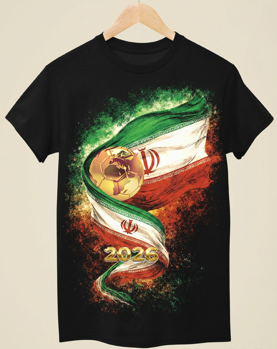 WC 2026 INSPIRED Cool Unisex Black T-Shirt - Iran gallery