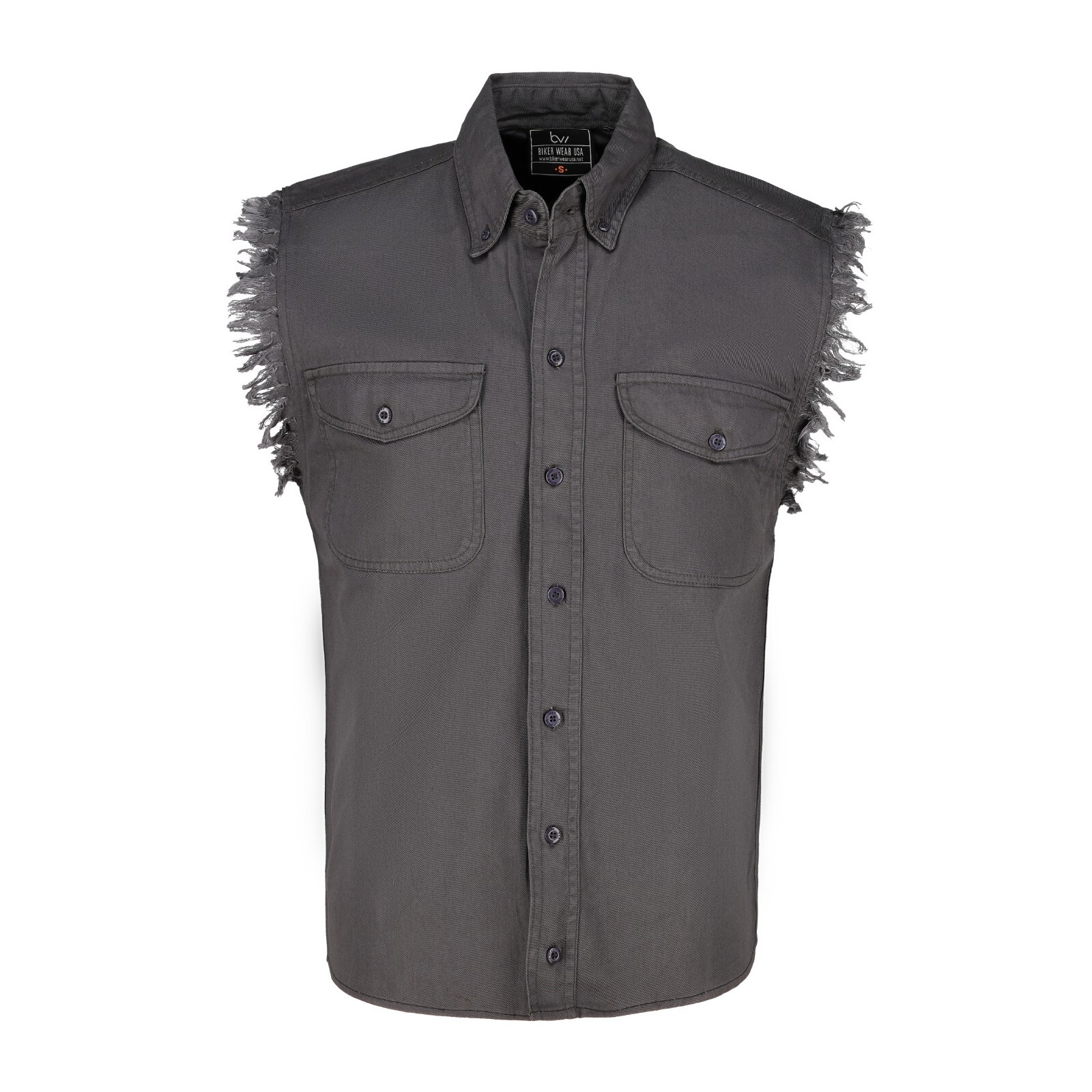 BUTTON-DOWN SLEEVELESS DENIM SHIRTS FOR MEN - 100% COTTON gallery