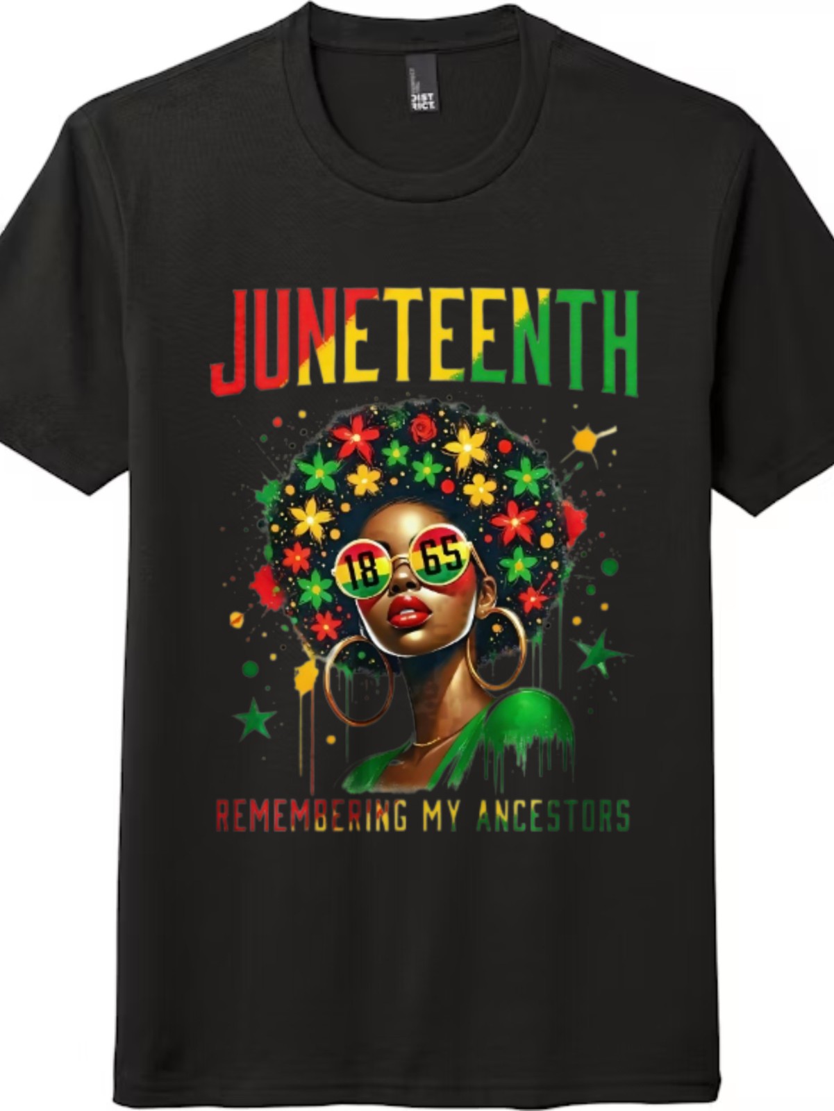 Juneteenth Remembering My Ancestors 1865 Afro Woman T-Shirt gallery