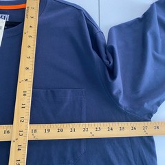 Duluth Trading 40 Grit Standard Fit Long Sleeve Pocket Tee 2XL Navy Untucked