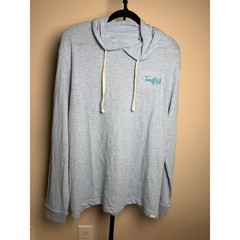 Toadfish Slub Hoody Shirt Ice Blue Size Large Cotton Blend NWT