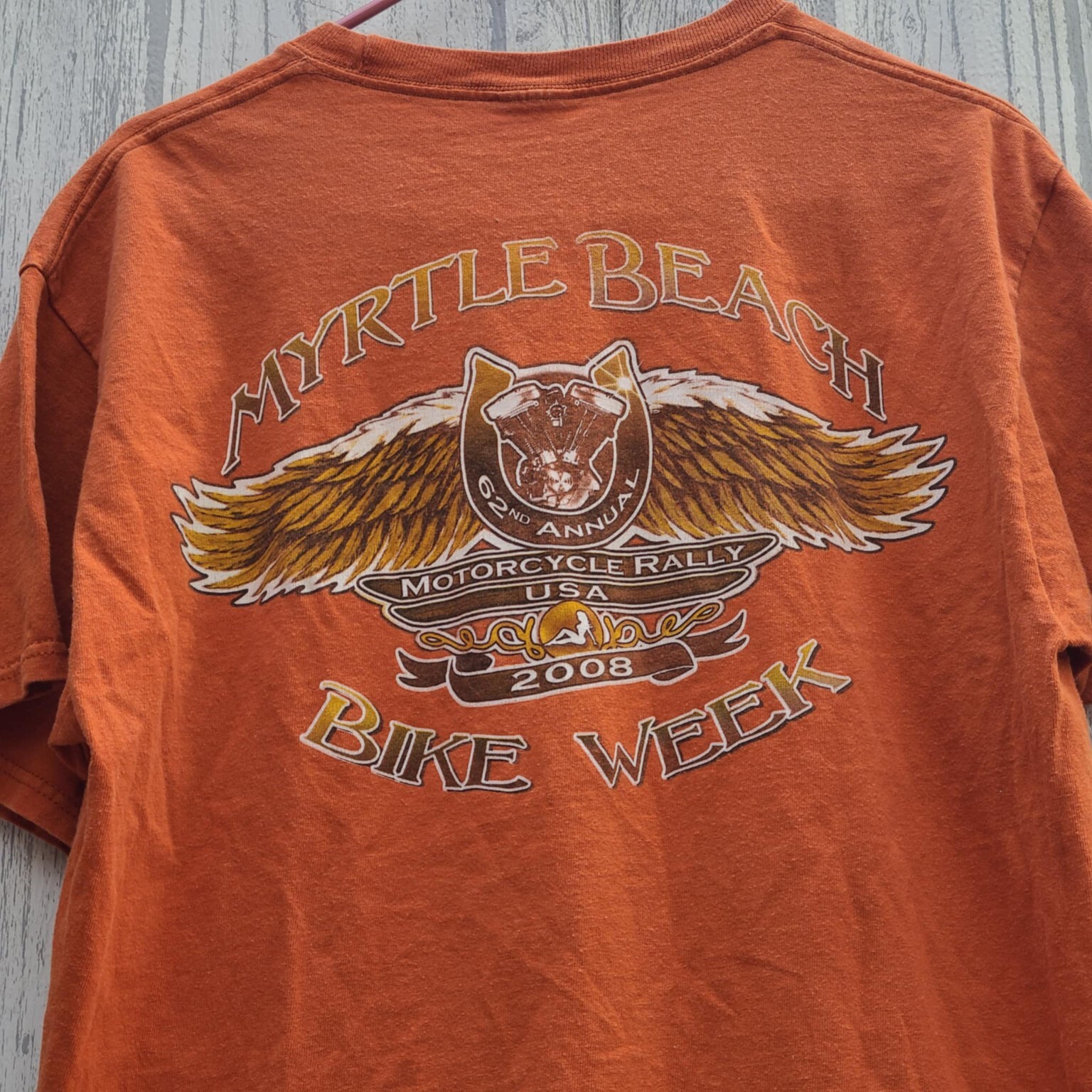 Bike Week Large T-Shirt 2008 Myrtle Beach Rally 62nd Motorcycle Eagle Wings gallery