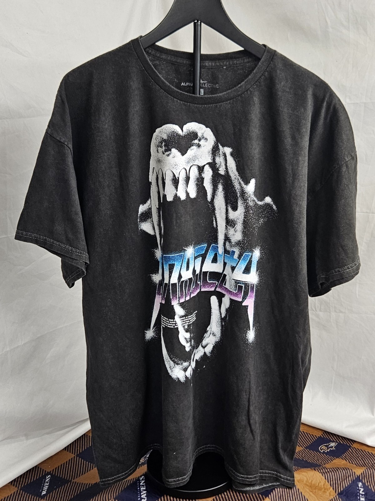 Men's Alpha Collective Anxiety Graphic Print Crewneck T-Shirt Size XL Faded... gallery
