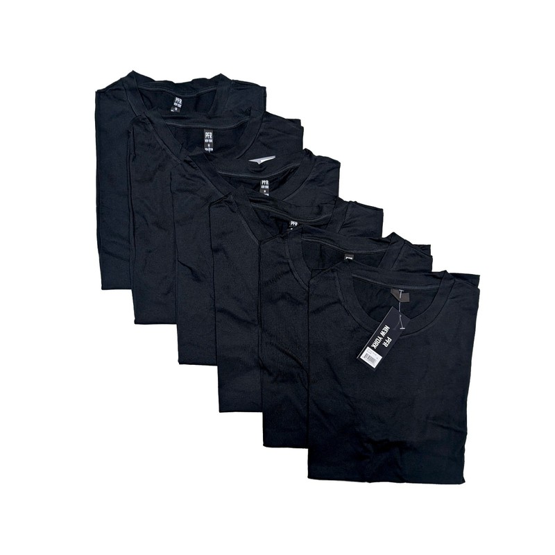 (6 Pack) Crew Neck T-Shirt – PFR New York – Black/White – S-XL