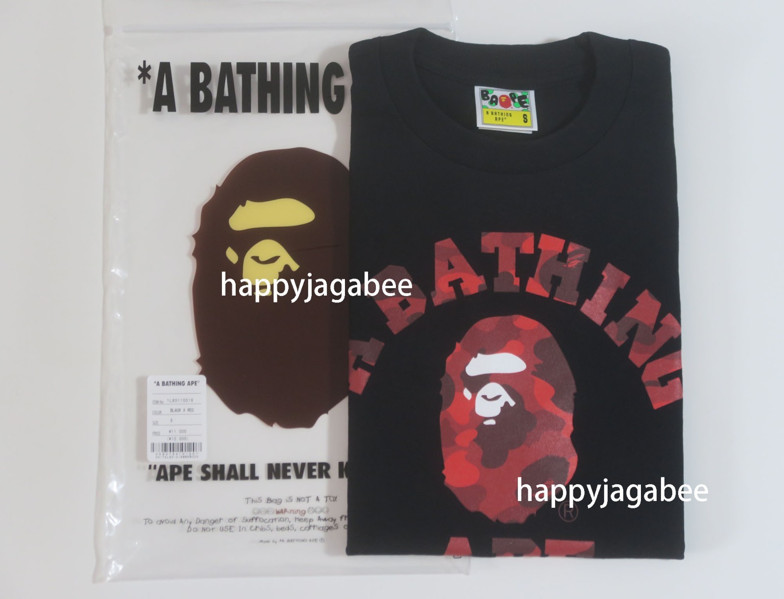 A BATHNIG APE Men's COLOR CAMO COLLEGE TEE 1L80110016 gallery