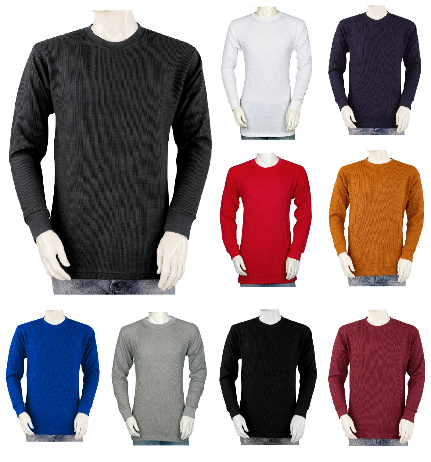 Styllion Big and Tall - Mens THERMAL Shirts Crew - Heavy Weight - TCLS gallery