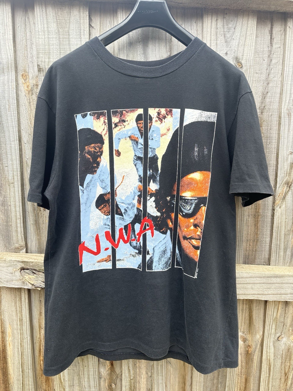 1990 TOP HEAVY N.W.A 100 Miles and Runnin EP Cover Tee Large ULTRA RARE 90s Rap