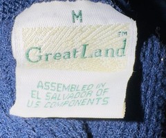 VTG 90’s Greatland Apparel Medium Navy Blue Waffle Knit Thermal Grunge Henley
