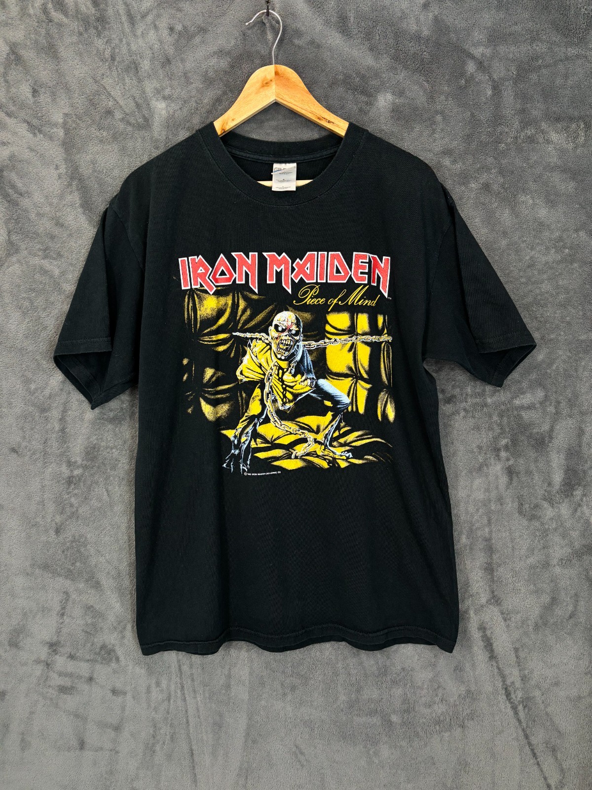 Vintage Iron Maiden Shirt Mens Large Black Piece Of Mind Metal Grunge Y2K 90s gallery
