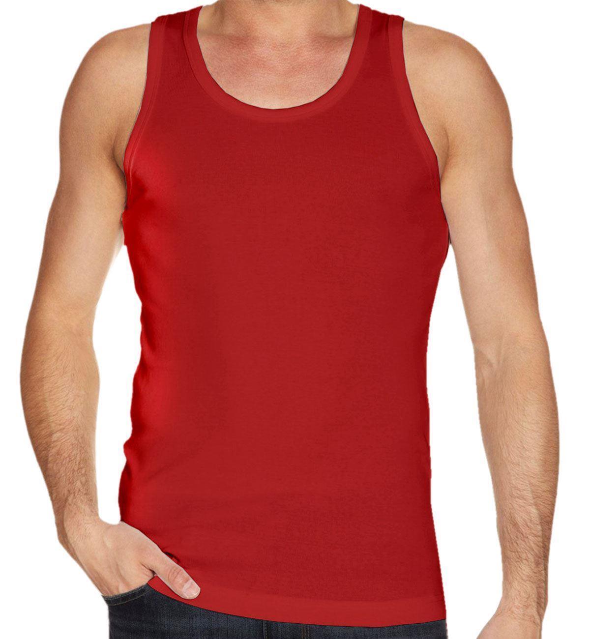 6 Pack Mens Vests 100% Cotton Plain Tank Gym Sports Summer Training Tops S-2XL gallery