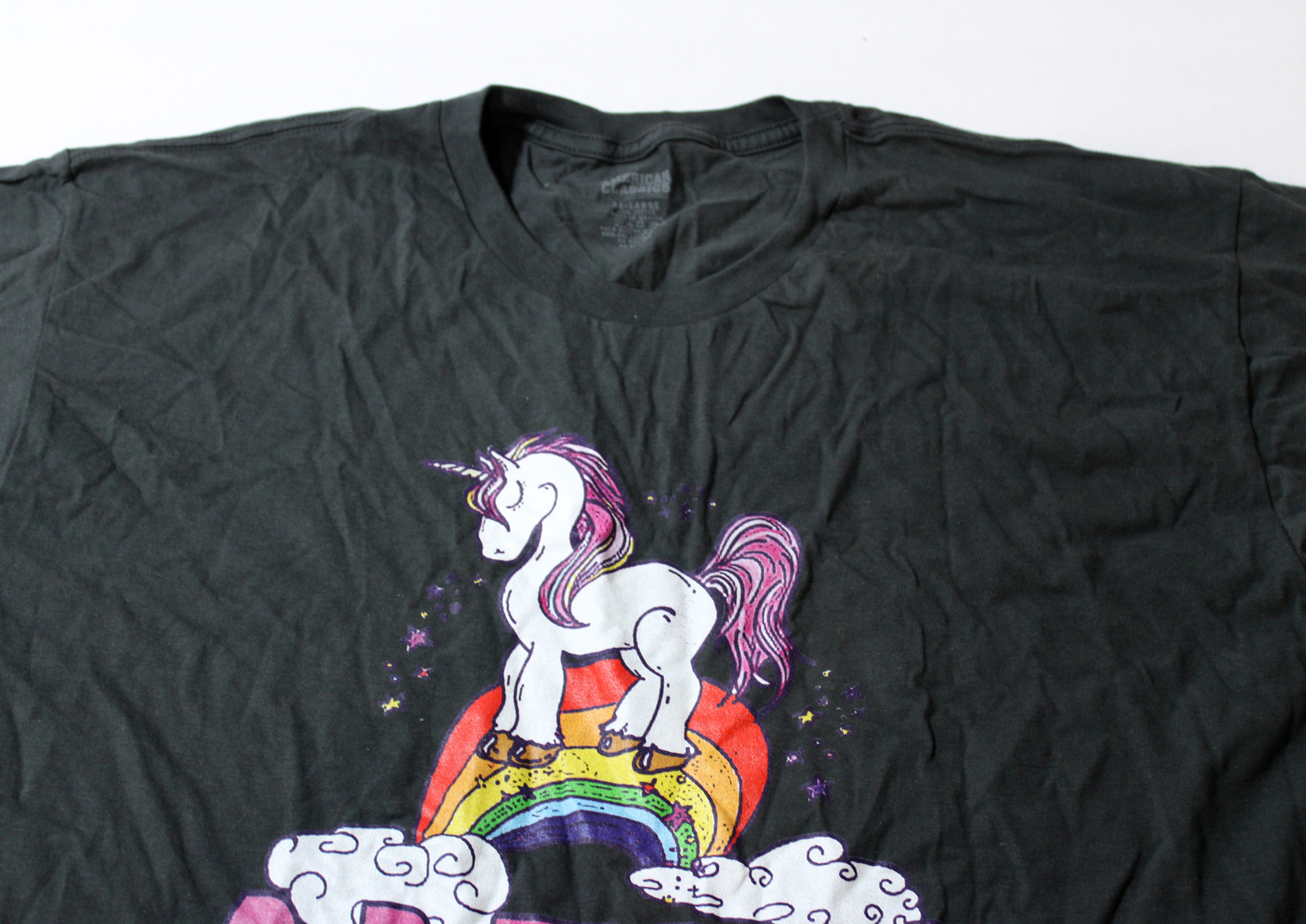 American Classics Men's Unicorn Alpha Male T-Shirt CD4 Charcoal Size 2XL gallery