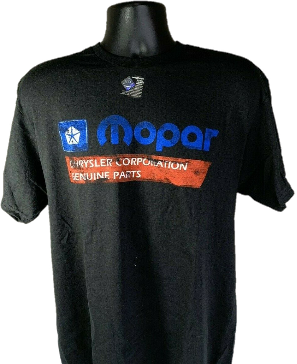 Black T-Shirt w/ 1985-90 Mopar Logo Chrysler Corporation Genuine Parts Emblem gallery