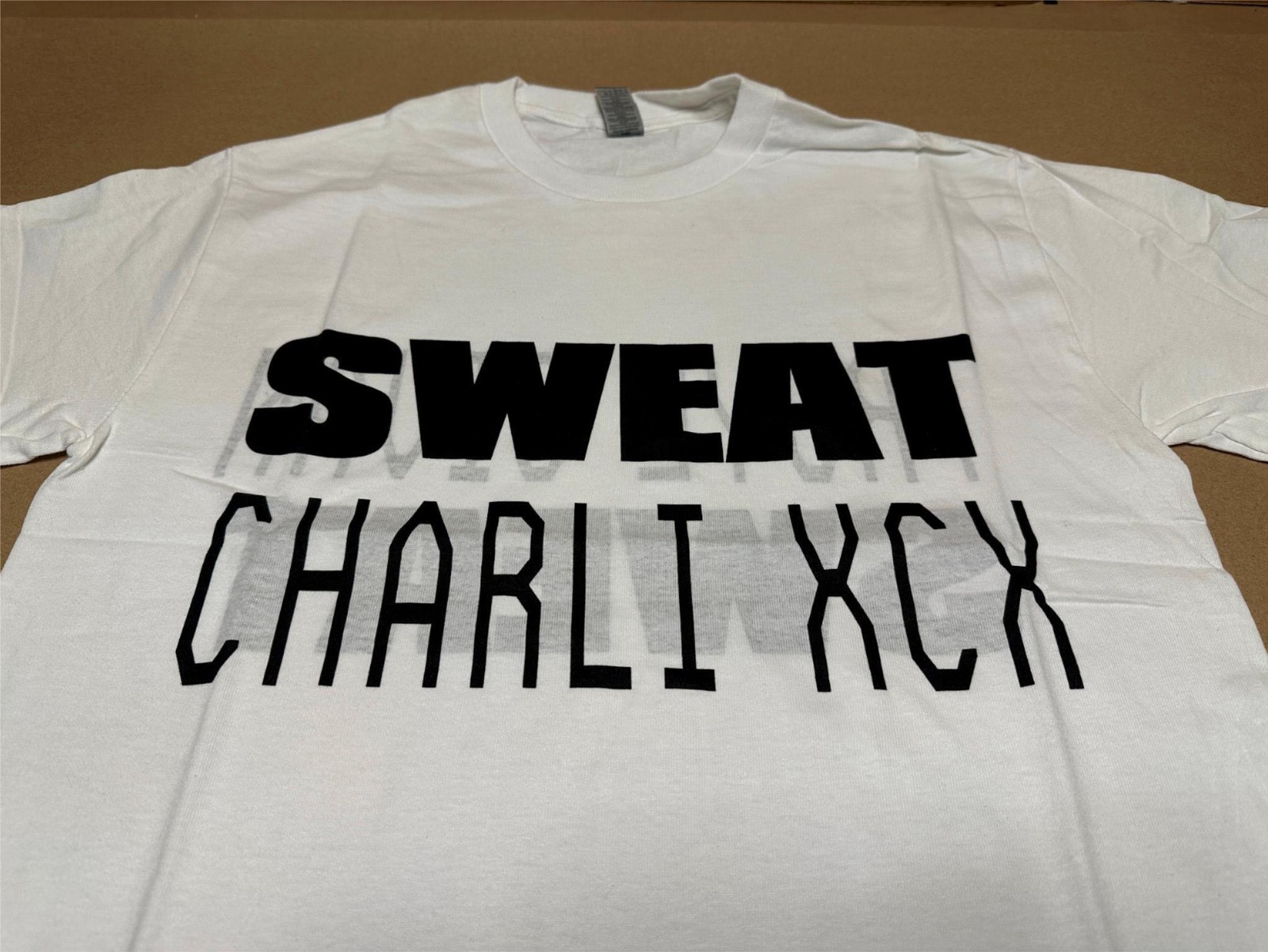 NEW Authentic Charli XCX & Troye Sivan "Sweat" Tour Reversible Tee Shirt White gallery