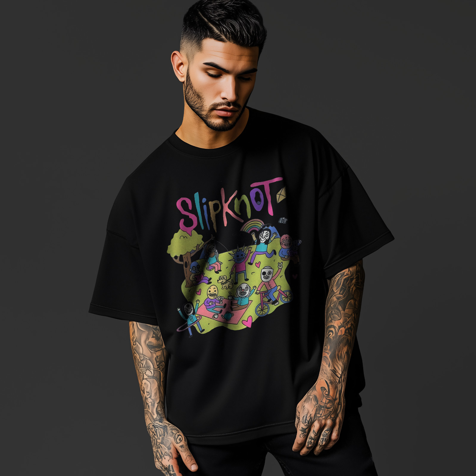 Slipknot Cartoon Parody T-Shirt – Funny Cute Band Graphic Tee A474 gallery