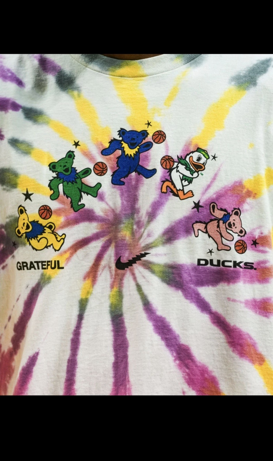 NIKE OREGON GRATEFUL DEAD FRIEND OF THE DUCK TIE-DYE LONG SLEEVE SHIRT WARM UP gallery