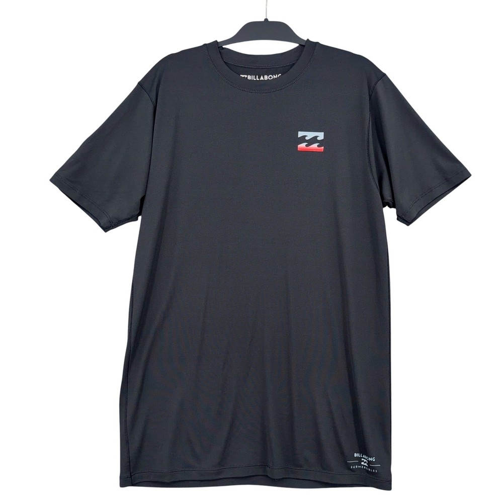 Billabong Rash Guard Mens Large Polyester Spandex Black Performance Tee