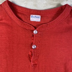 Vintage 70s Duofold 2 Layer Thermal Henley Shirt Mohawk NY Size Large Hunting