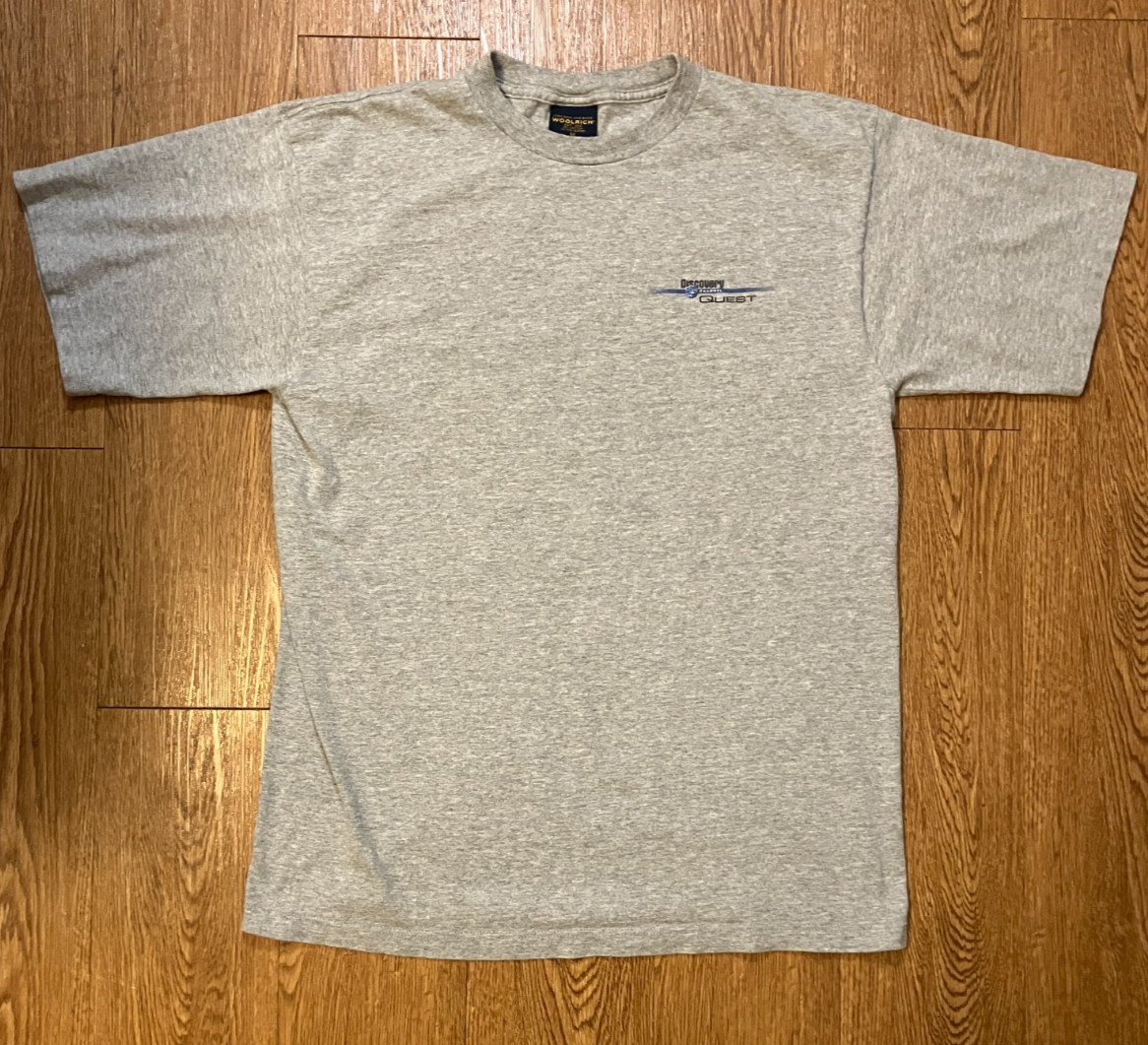 Vintage Y2K Discovery Channel Quest T-Shirt Men’s Medium Woolrich Made USA Gray