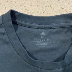 Adidas Multi Sport Teal Charged Logo Mens M Cotton Tee Logo 2Tone NWT
