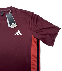 $35 Adidas Men’s Train Essentials Seasonal Colorblock Tee-Aurora Ruby-Medium-New