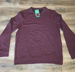 NWT Gerry Men’s Long Sleeve Crew Sweater Size XL Red Maroon