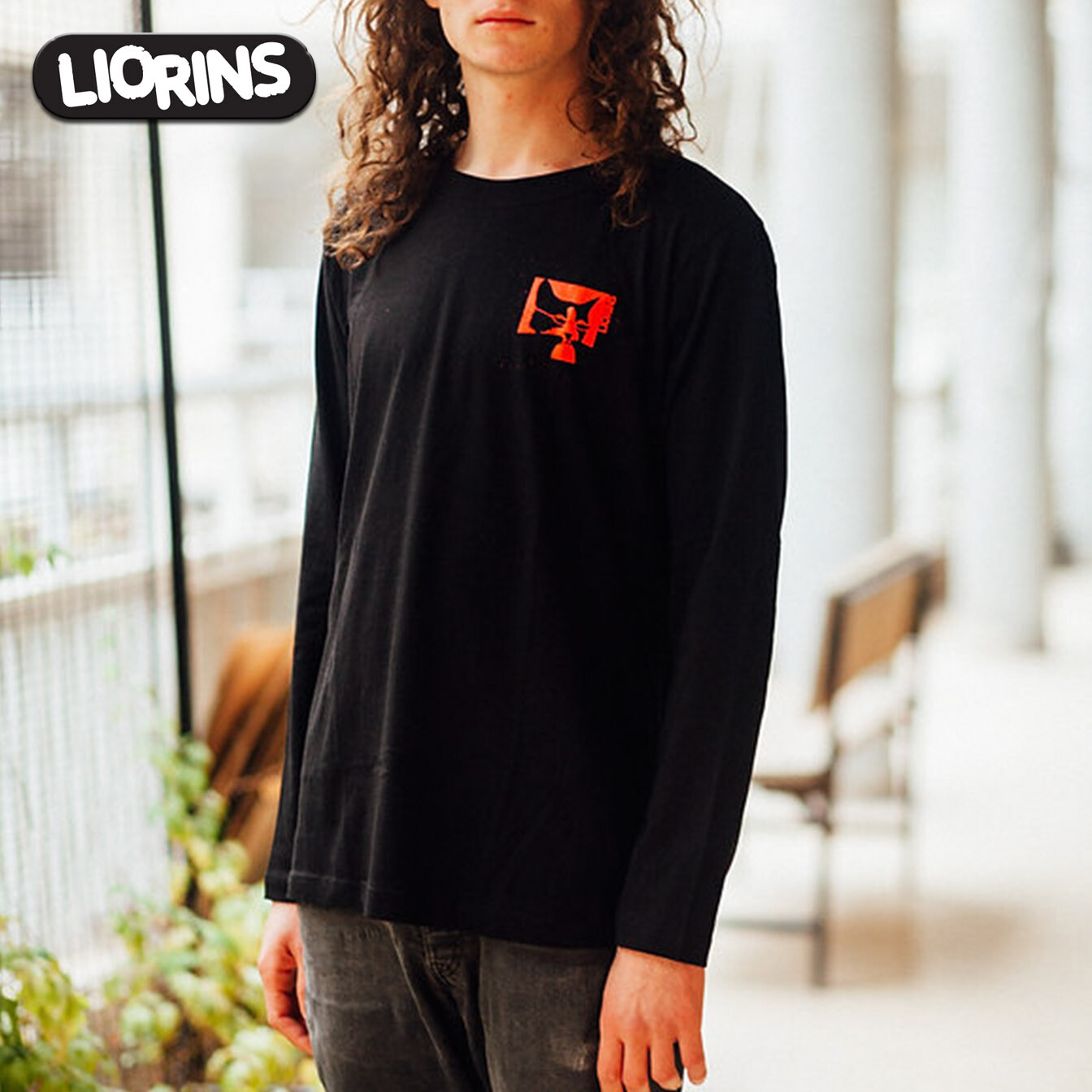 CAT Black Tee LIORINS STREETWEAR Men Unisex Long Sleeve Silk Screen Printing ART gallery