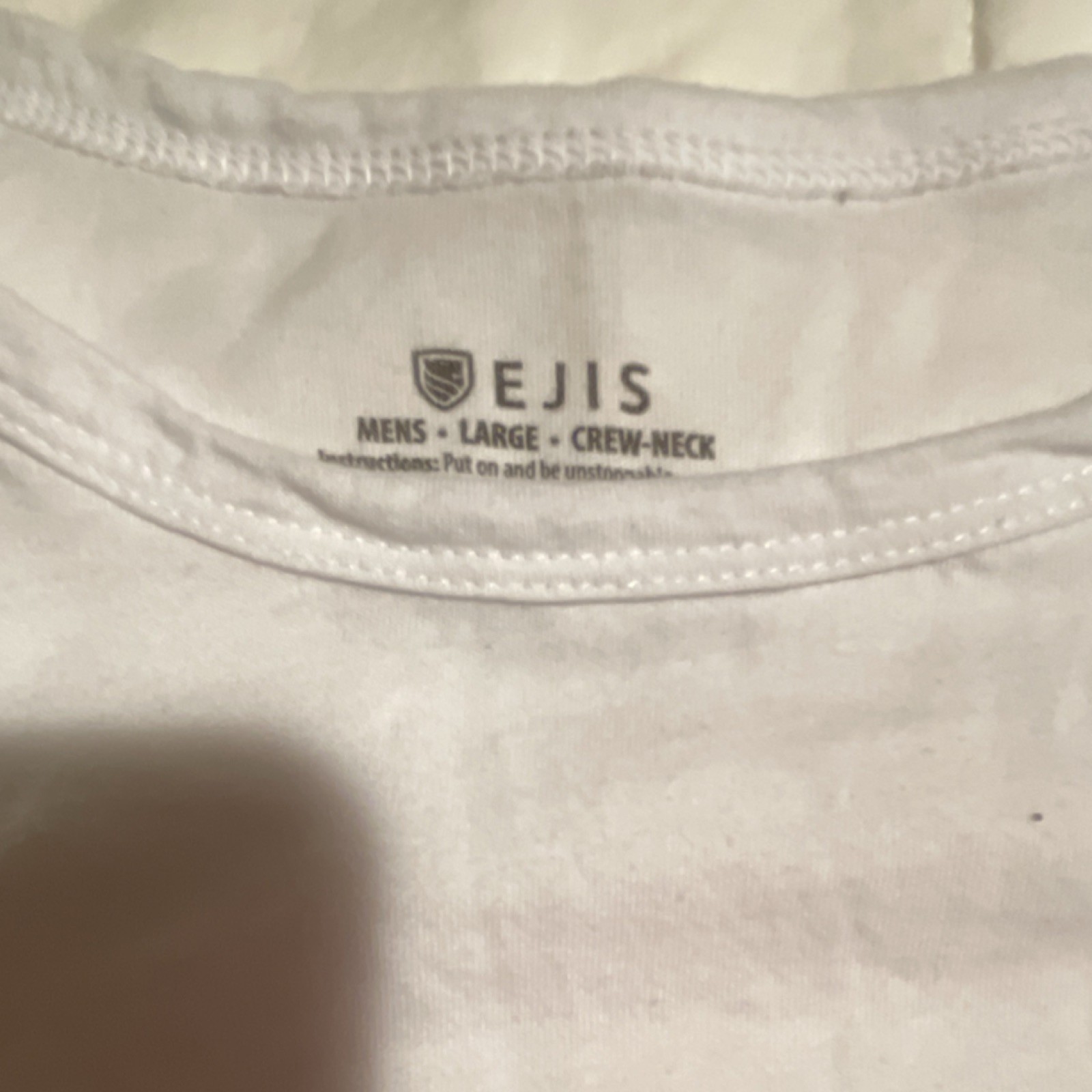 EJIS Men's White Solid Short Sleeve Crew Neck T-Shirt Size L Regular gallery