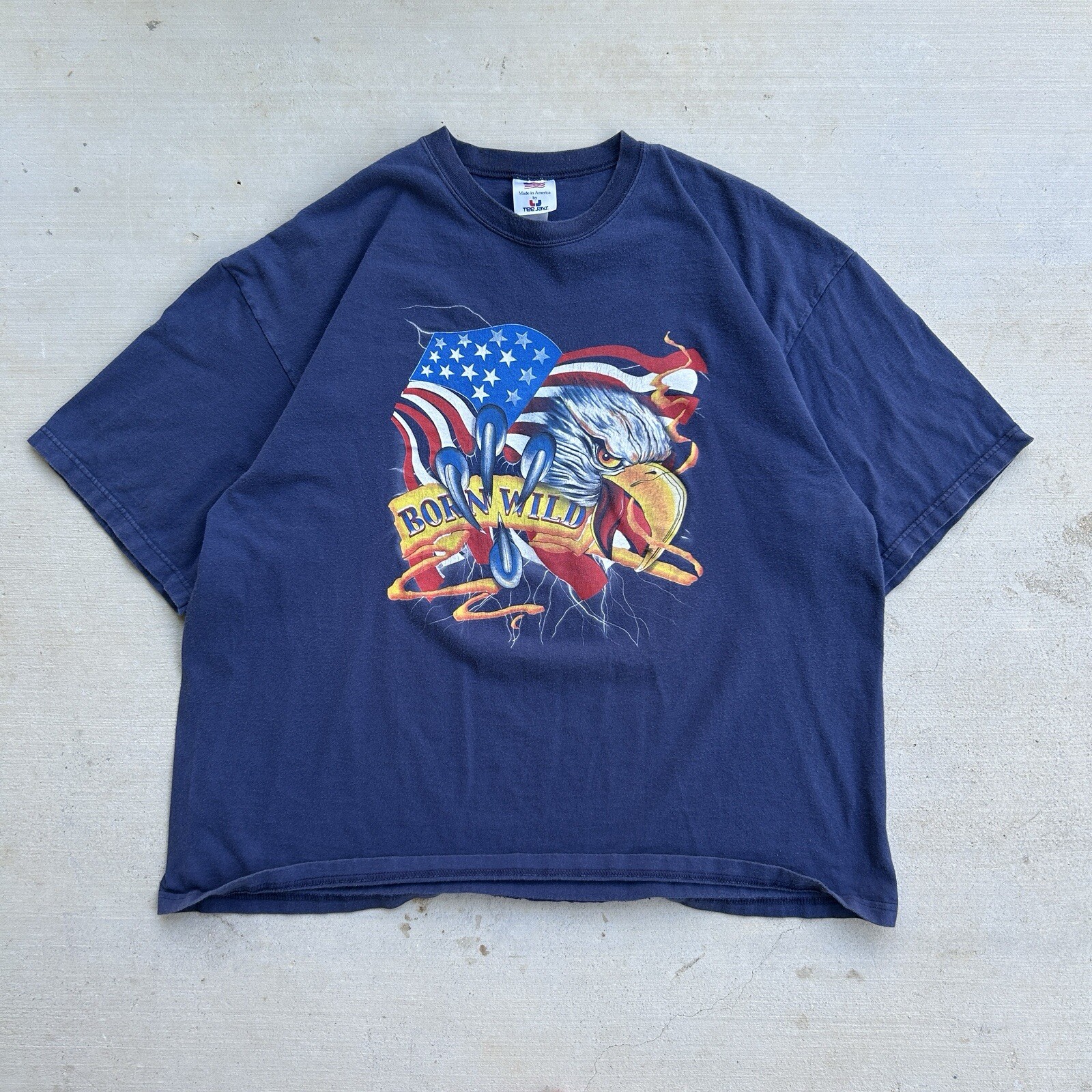 90s Vintage Eagle America Biker style patriotic teejays USA boxy XL