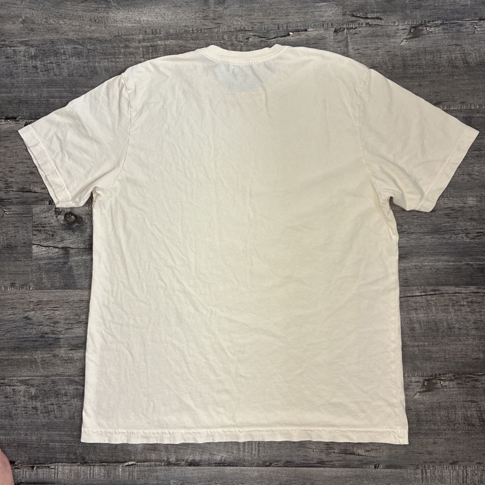 Tenore Woven 100% Cotton Tee Mens XL Cream Velvet Logo Short Sleeve gallery