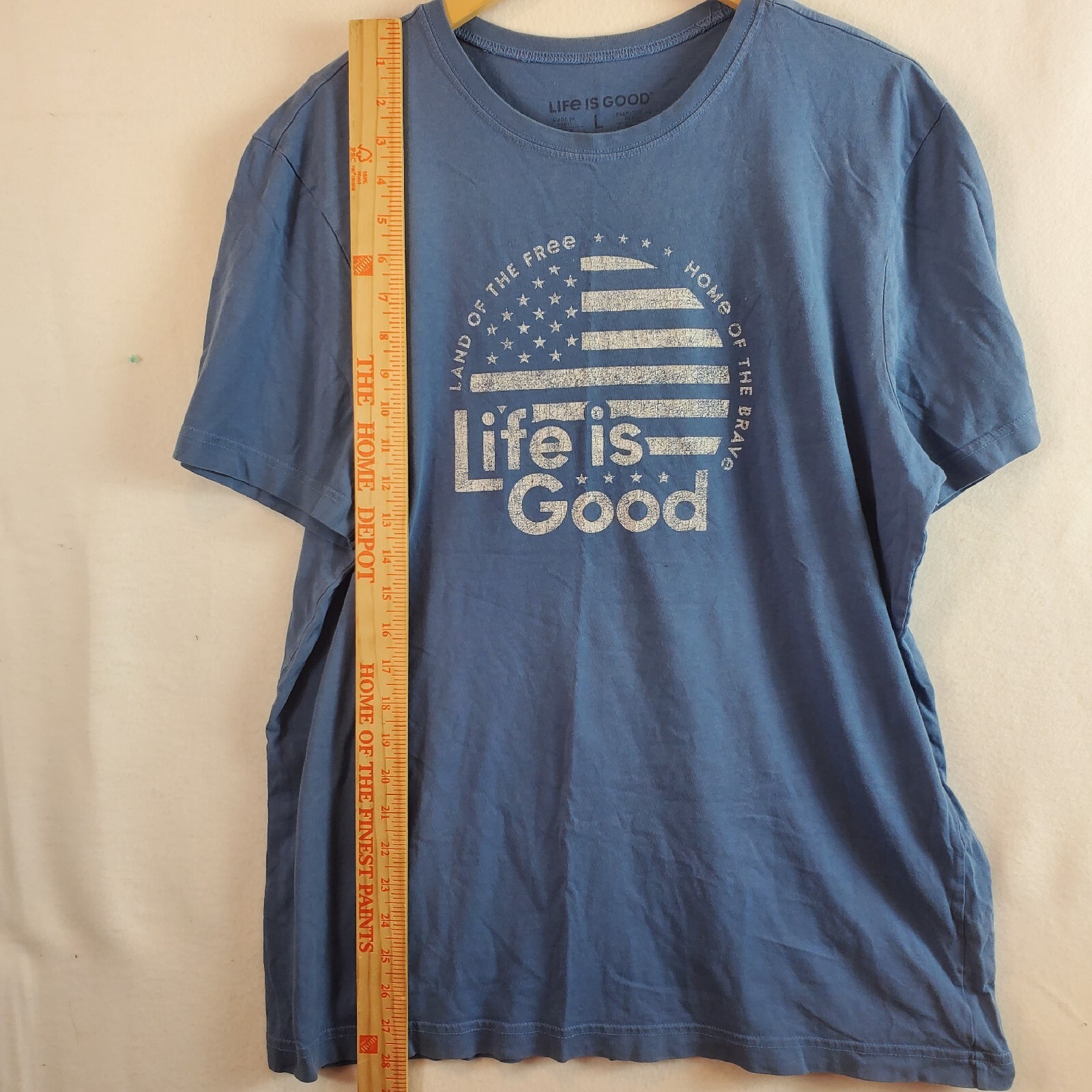 Life is Good Men's tshirt Land of the Free Home of the Brave American Flag Shirt gallery