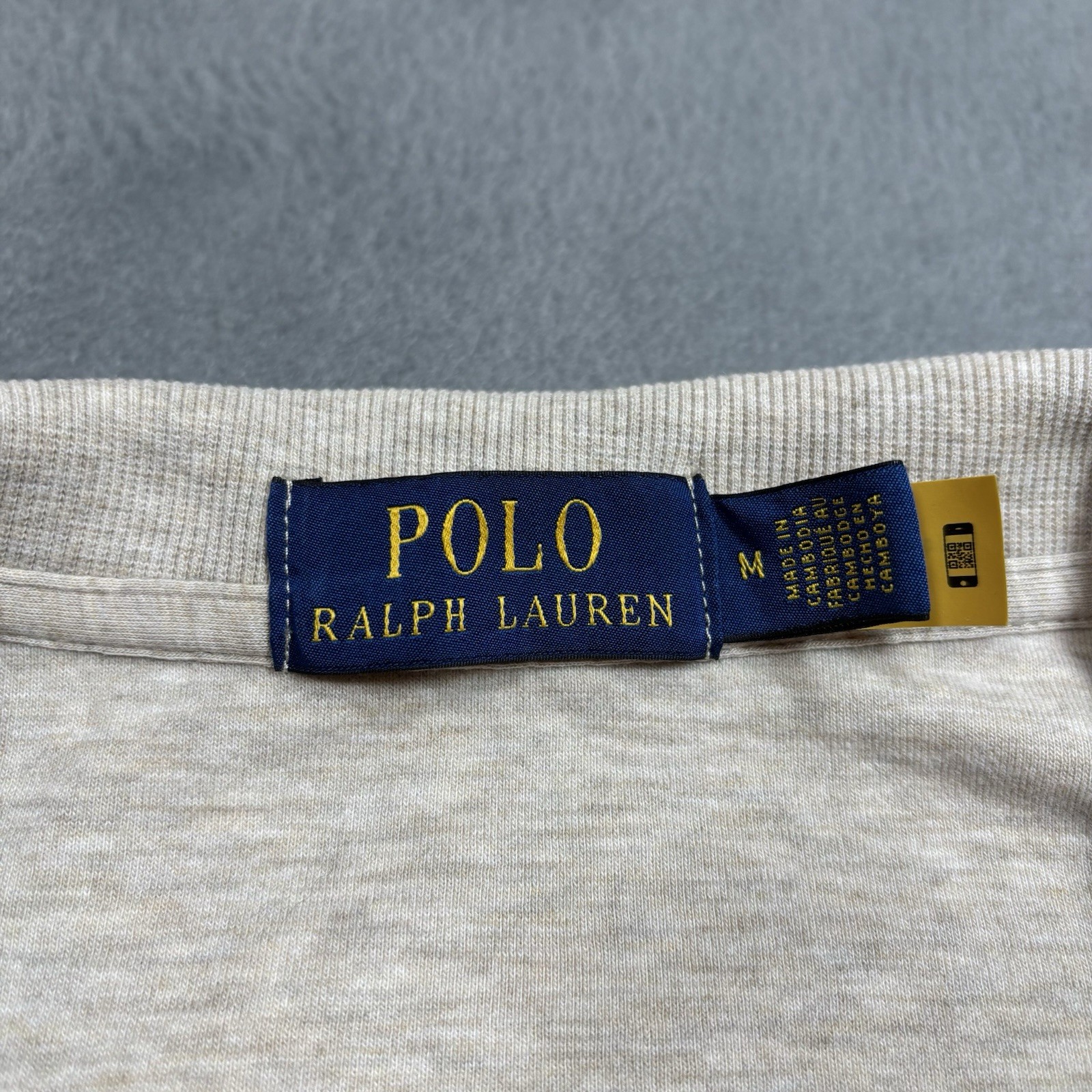 Polo Ralph Lauren Long Sleeve 1/4 Zip Pullover LSHZM16 Beige Brown Zipper Mens M gallery