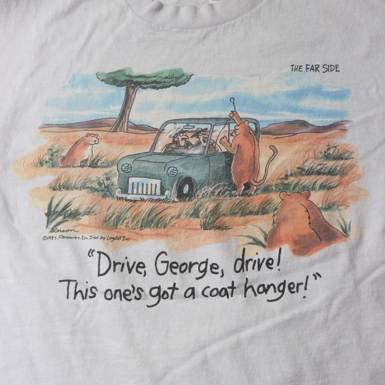 Vintage 80s The Far Side Shirt Lion Coat Hanger Men’s Large T Shirt Cartoon USA gallery