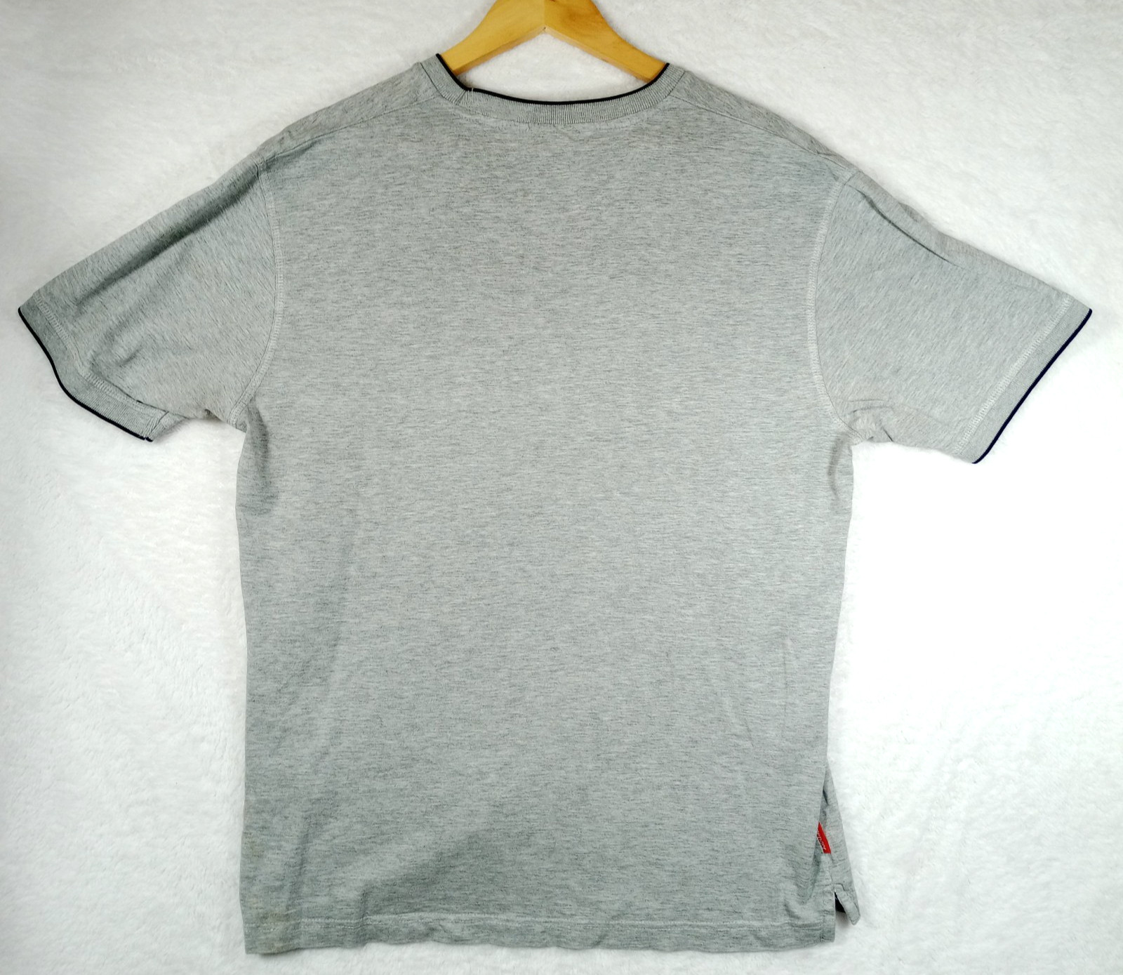 Slazenger T-Shirt Men's UK Size L Grey Short Sleeve Crew Neck Contrasting Trim gallery