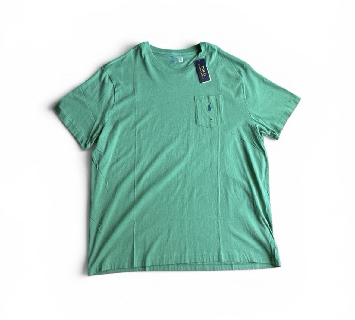 Polo Ralph Lauren Big & Tall Green Crew-Neck Pocket Shirt Men’s Size 3XB