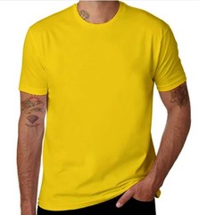 Solid Color Basic Short Sleeve T-Shirt, Regular Fit Casual Streetwear for Men