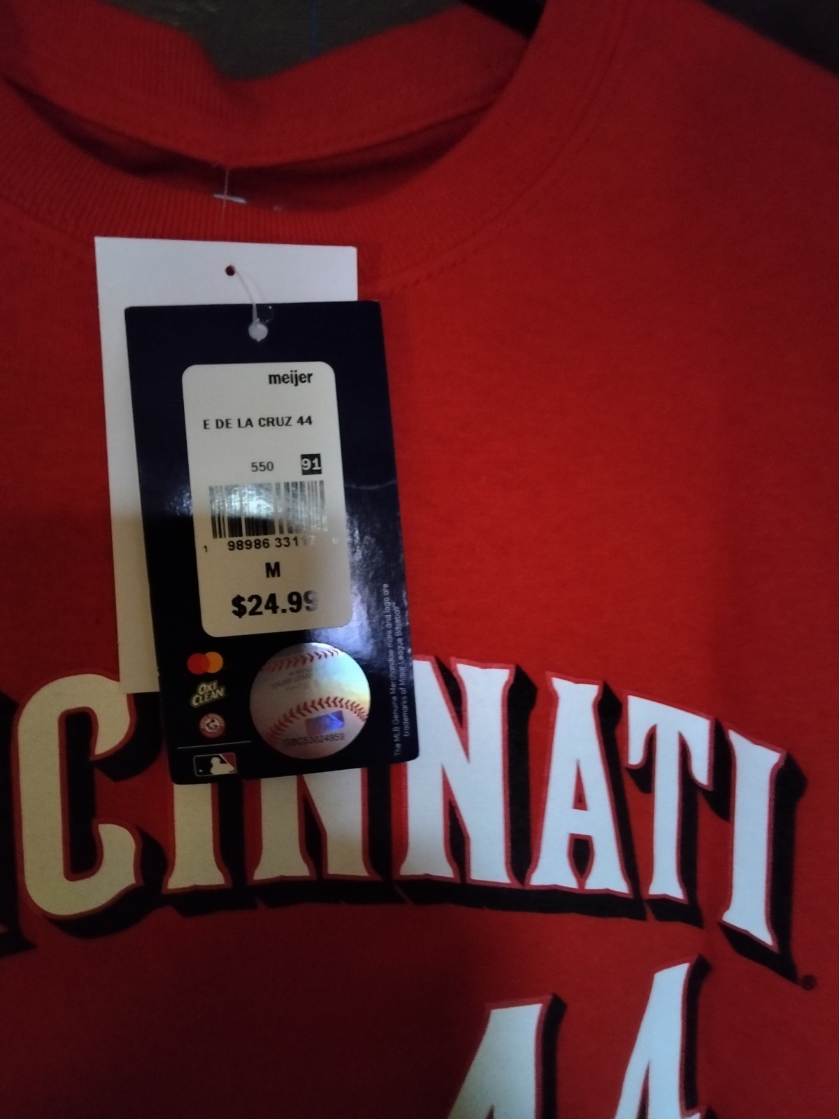 Cincinnati Reds DelaCruz #44 Baseball T Shirt Red MLB Licensed, Medium NWT gallery